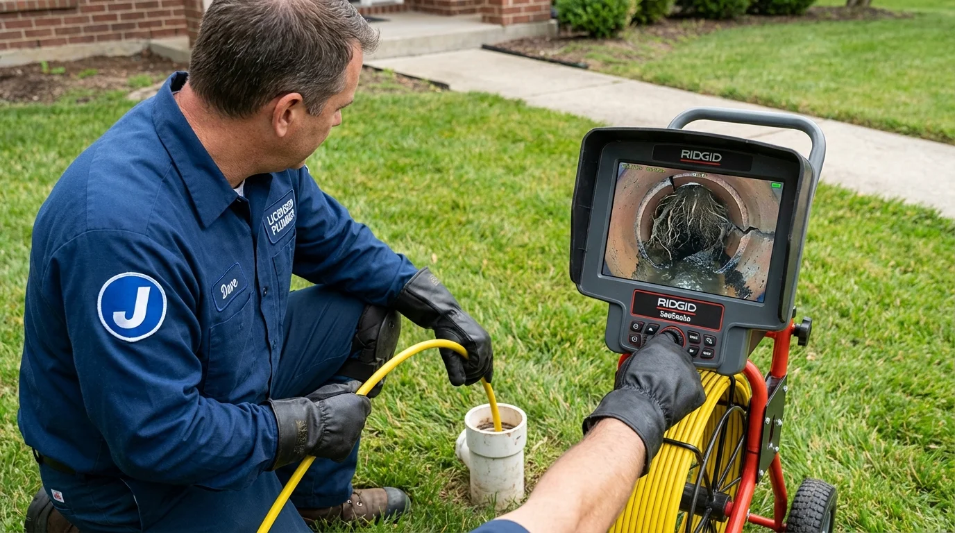 Sewer camera inspection being performed by Johns Plumbing LLC in Frisco City